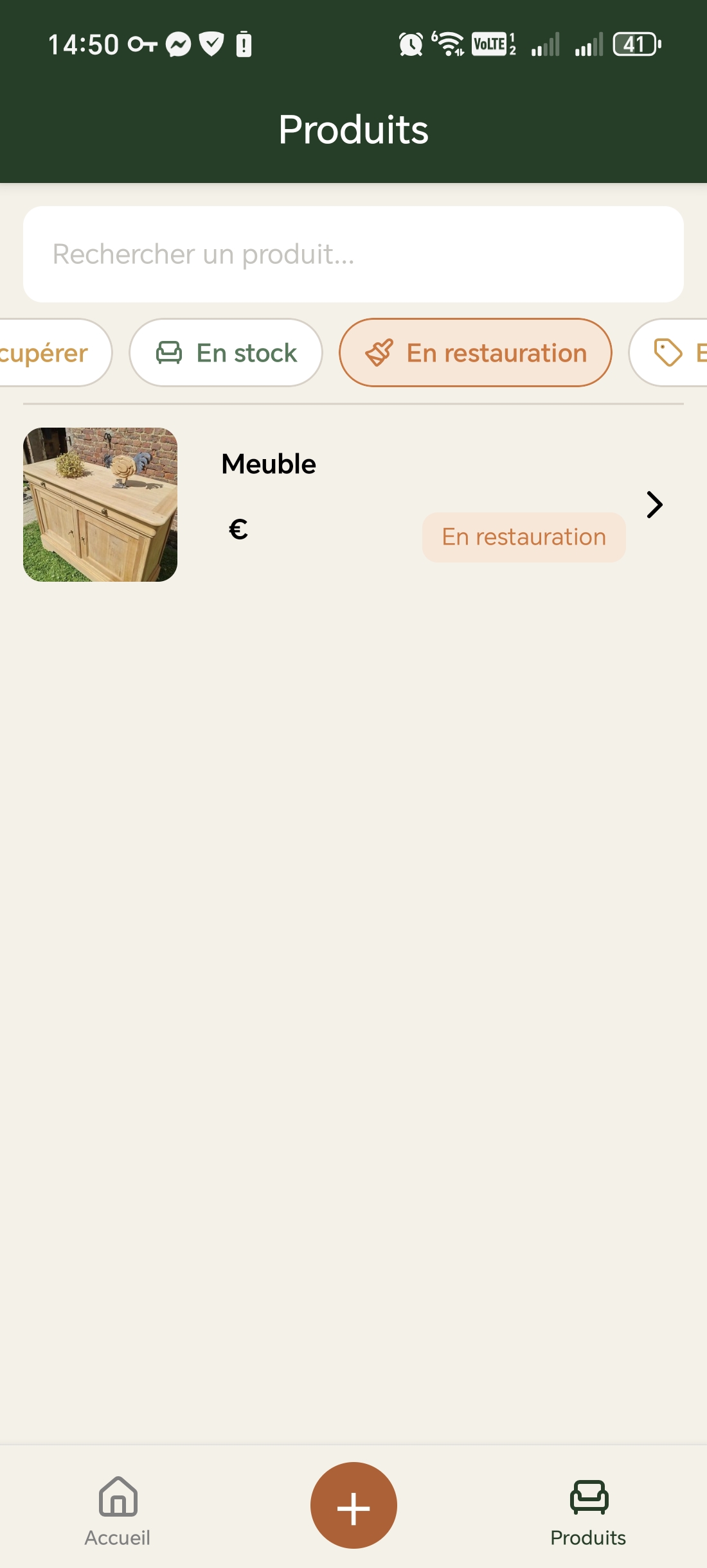 Liste des produits